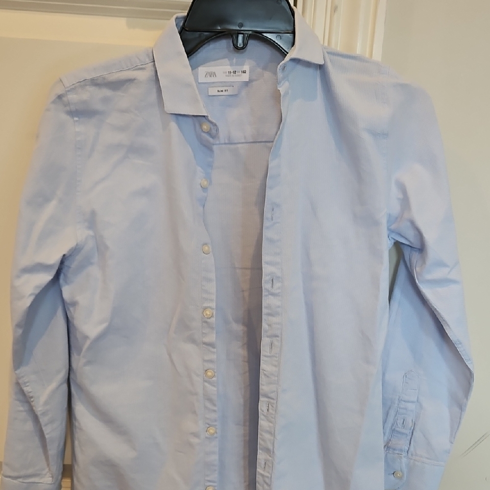 Zara Kid's Sky Blue Casual Shirt